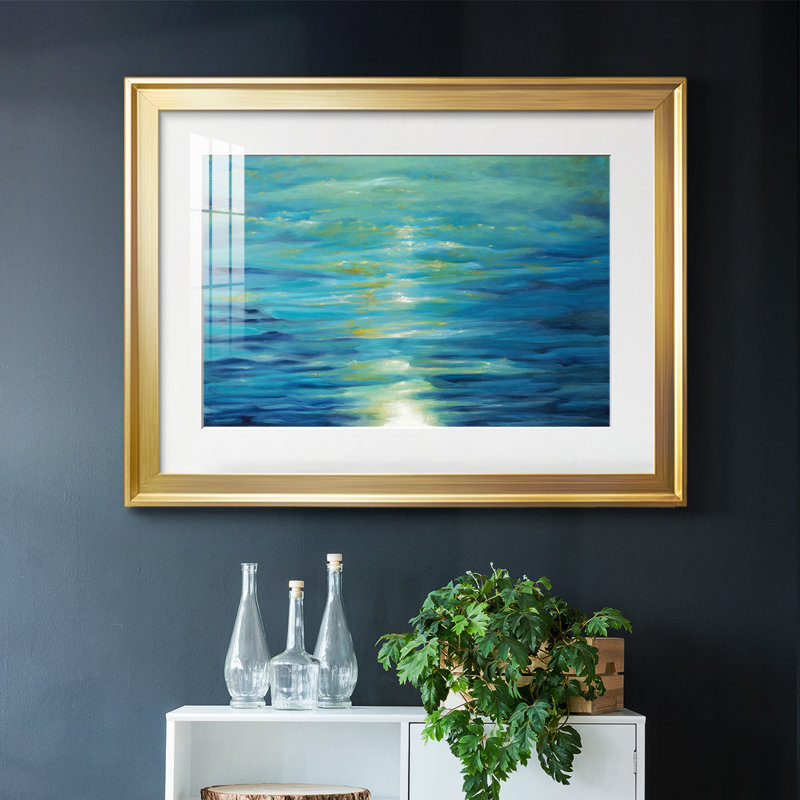 " Deep Blue ", Gold, 15" H x 21" W x 1.5" D