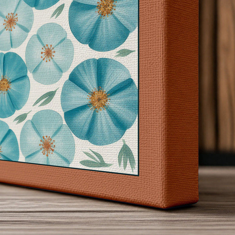Medallion Pattern Geometric - Wrapped Canvas, 36x24 - 91.4 x 61.0 cm, Terracotta Border