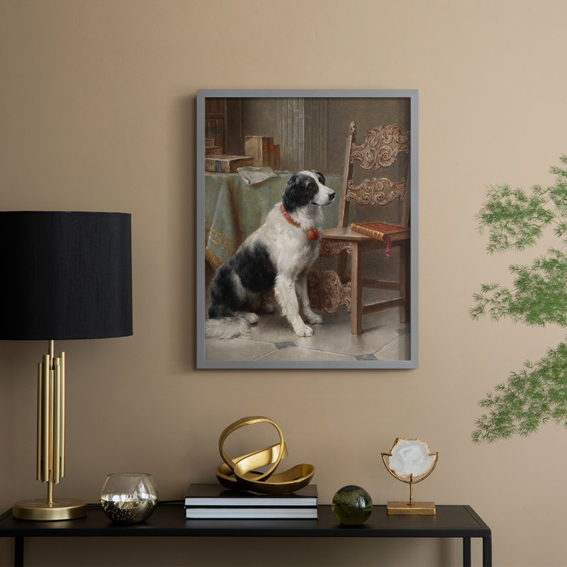 Reproduction encadrée vintage «LIX», en bois massif, Gris, H 30 po x l 24 po