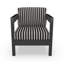 Fauteuil club d'extérieur gris foncé en aluminium avec dossier moderne et coussins Sunbrella-1820514043