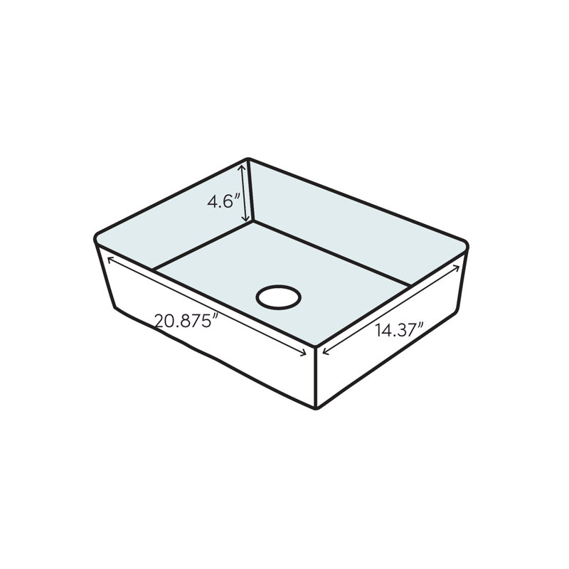 Ladena Finish Vitreous China Rectangular Undermount Bathroom Sink with Overflow, Honed White