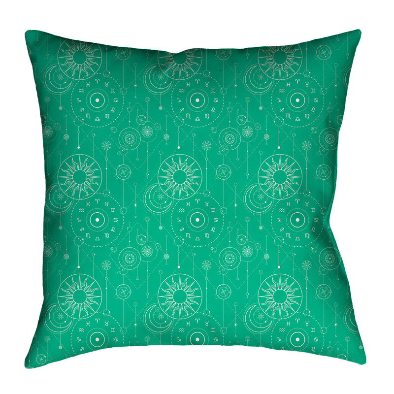Coussin Katelyn Elizabeth, 14 po x 14 po, Polyester, Vert