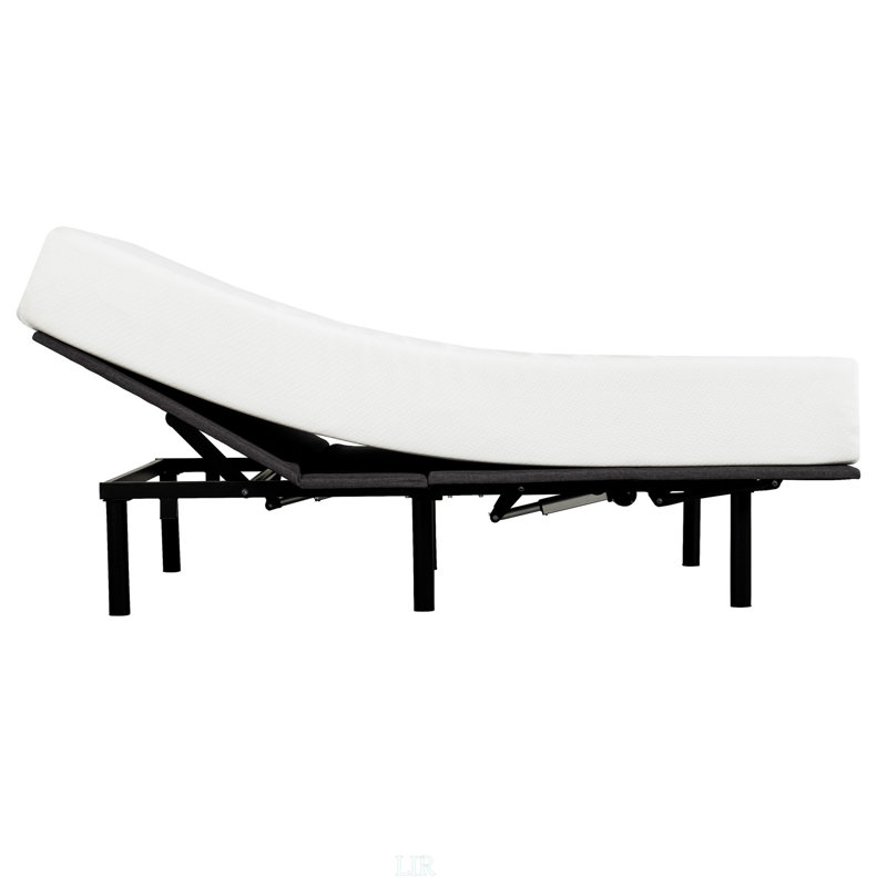 Base de lit réglable traditionnelle avec télécommande câblée, très grand lit, moteurs silencieux et plateau non-S pour un confort et un soutien ultimes