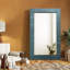 Miroir d'appoint biseauté en cuir chagrin métallique-19763670
