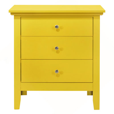 Table de chevet jaune vibrante et décontractée