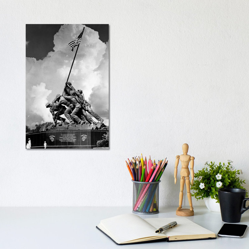 1950s USMC War Memorial Iwo Jima 1945 Washington Dc USA 1 Piece Wrapped Canvas Wall Art, 20.32 cm H x 30.48 cm W