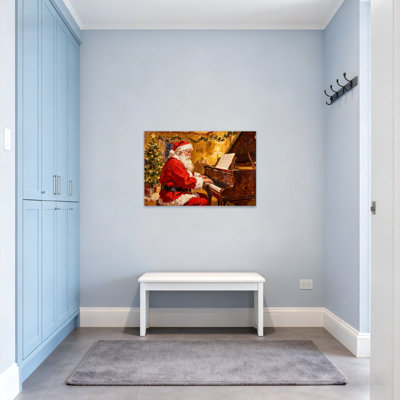 Christmas Santa Playing Piano Christmas Scene