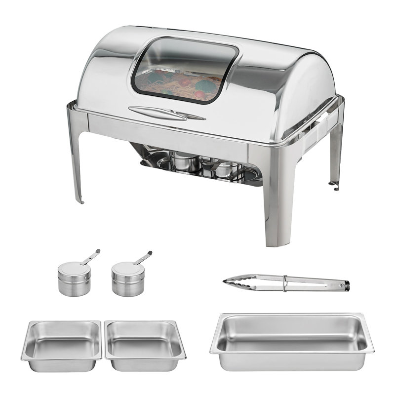 9 qt. Roll Top Chafing Dish Buffet Set