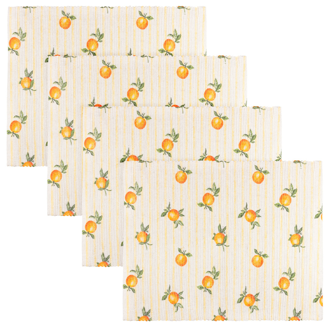 Fruits Oranges Set Of 4 Indoor/Outdoor Placemats