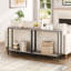 Console de 29,5 pouces, table de vestibule étroite avec tablettes, petit canapé, pour couloir, salon, chambre à coucher, vestibule, grège et noir