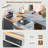 Kitchen Island On Wheels With Extendable Table, Led Lights, Power Outlets, 2 Fluted Glass Doors, Storage Compartment, 3 Open Shelves, Grey-634415136