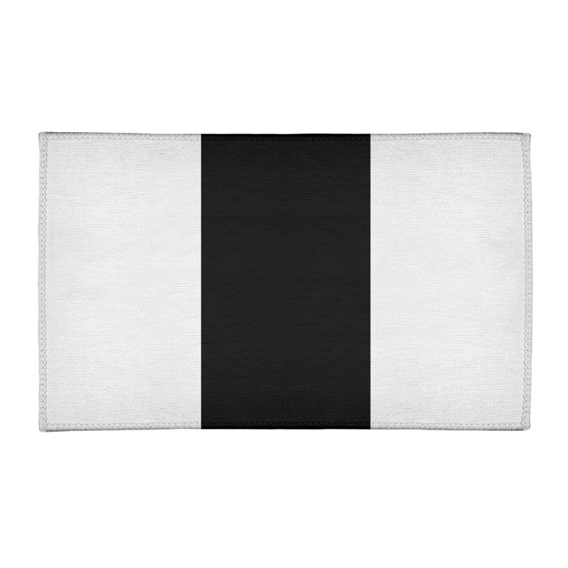 Tapis blanc rayé/noir, Rectangle 2 pi x 3 pi
