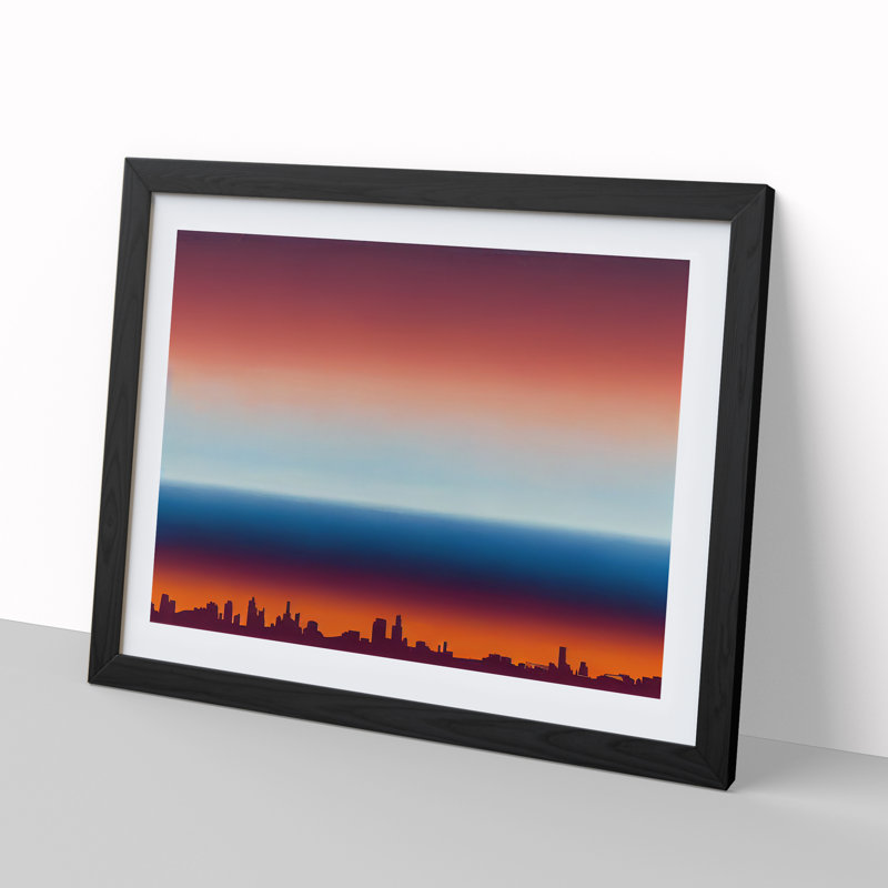 Seductive City Skyline - Single Picture Frame Painting, Black , 25cm H x 34cm W x 2cm D