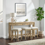 Sand Dune Console Table With 3 Stools