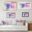 Abstrait mauve et feuilles roses - reproduction sur toile flottante-120839187-120839198