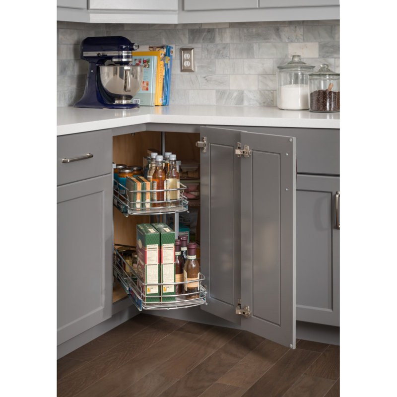 30" Diameter "Easy 360 Susan" Chrome Wire Corner Organizer