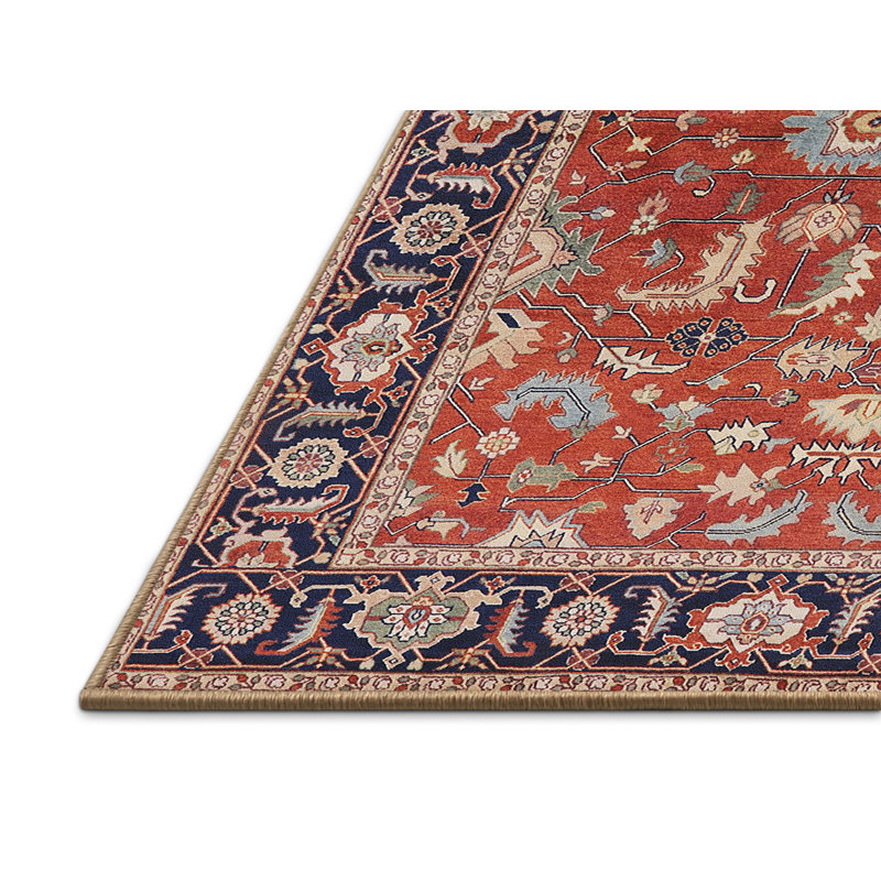Tapis oriental rouge et bleu, Rectangle 5 pi x 8 pi