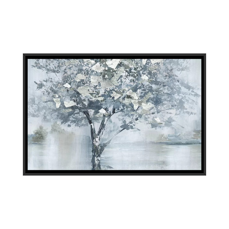«Foil Foliage» par Nan - impression, H 26 po x l 40 po x 1,5 po, Cadre noir
