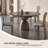 Sintered Stone Solid Wood Ash gray and brown Dining Table-107928678