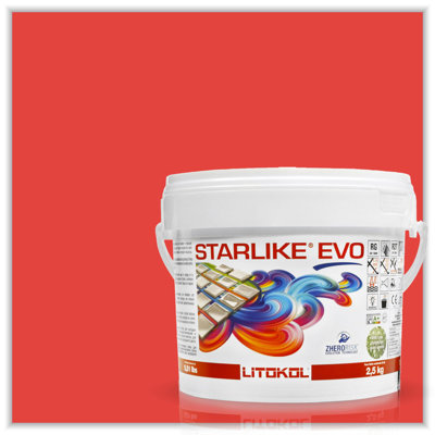 The Tile Doctor Star Like EVO - Coulis époxy Glamour Litokol pour carrelage, idéal pour la décoration de bureau à domicile et le carrelage de salle de bain, finition de peinture scintillante pour la décoration de la pièce - 2,5 kg - 5,5 lb
