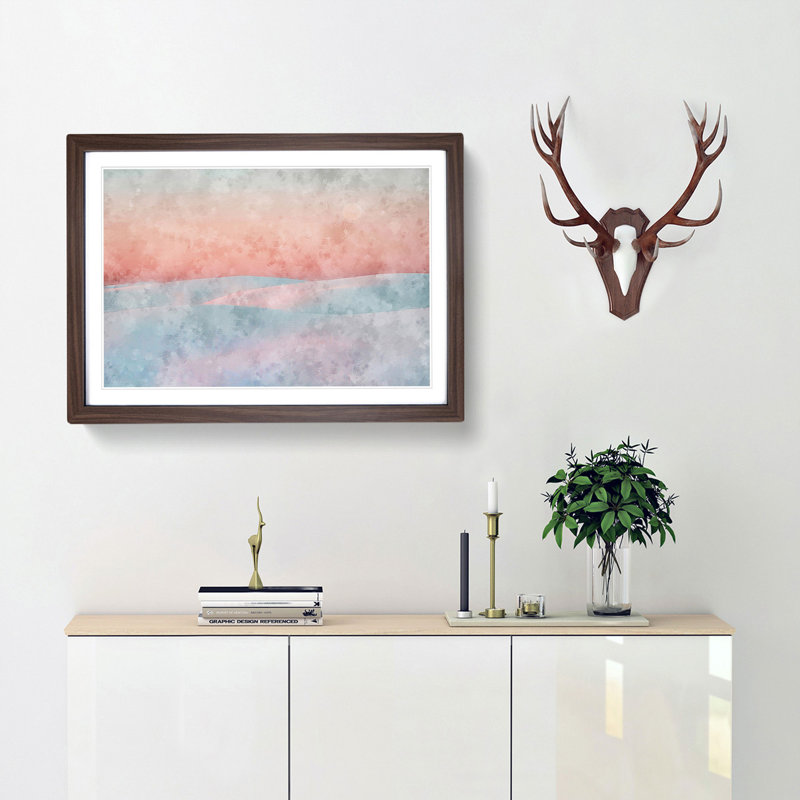 Pink Desert - Framed Print, 24cm H x 33cm W x 2cm D, Walnut Framed