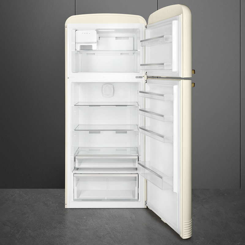 32" Smeg Fab Retro Refrigerator, Cream/Gold, Right Handed