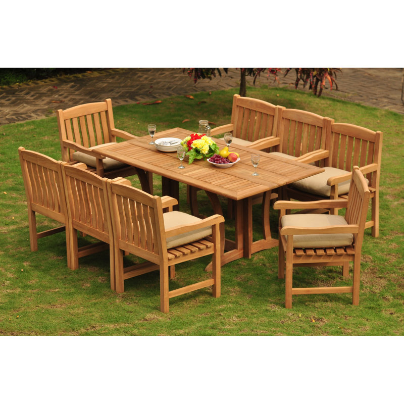 Ensemble repas 5 pièces teck luxueux Espanola, 8
