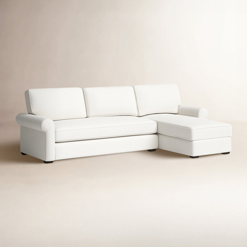 Canapé modulaire rembourré 2 pièces Porter, Chenille Crypton® neige Nomad, Orienté à droite