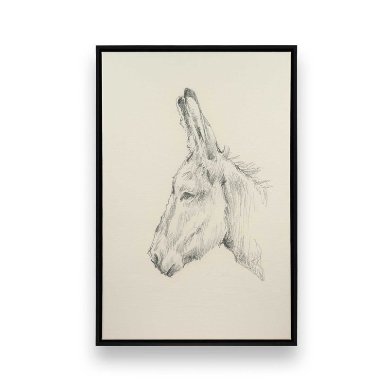 «Donkey Study II» par Ethan Harper, reproduction d'art, H 48 po x l 36 po, «Floater», reproduction encadrée sans passe-par