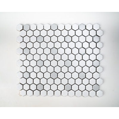 Carreau de mosaïque carré en porcelaine hexagonale 1X1 "- (boîte de 10 feuilles)