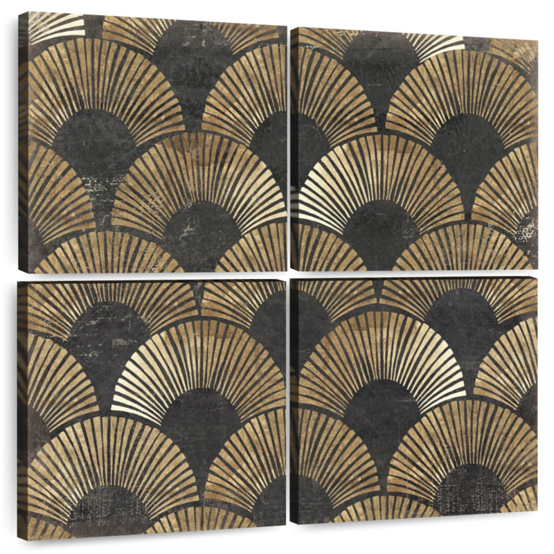 Kerner doré, art déco I, H 26 po x l 26 po