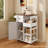 23.6" Rolling Kitchen Cart with Wood Top, Storage Cabinet, Drawer and Open Shelves-1617686795