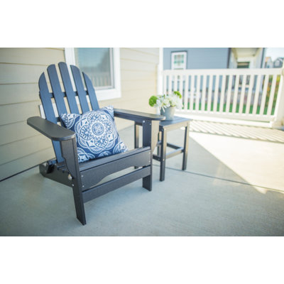 Leighton Foldable Outdoor Adirondack Chair With Table