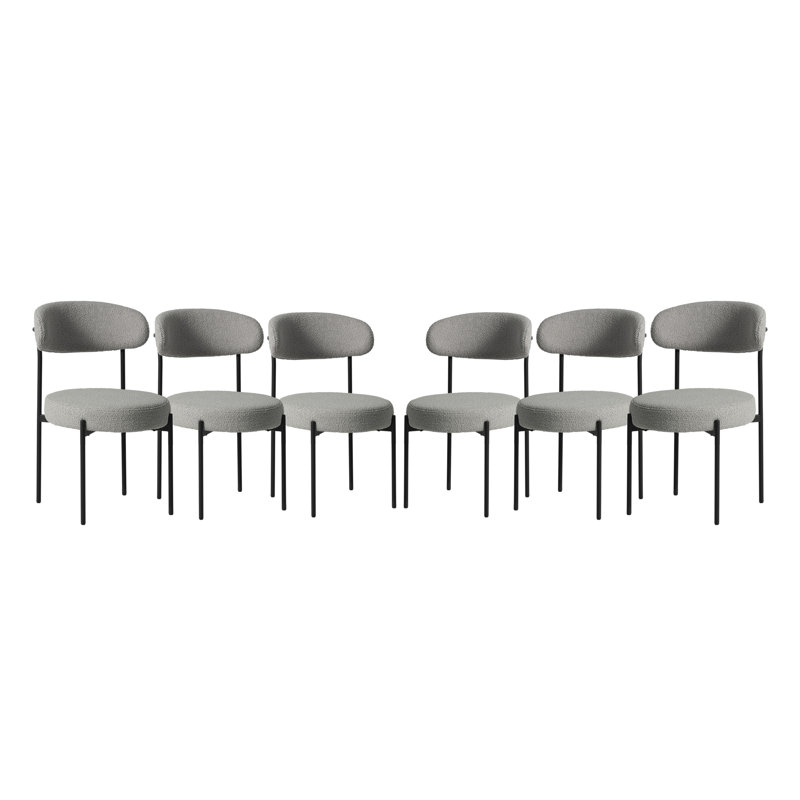 Chaise d'appoint rembourrée Rauragh, 6, Gris clair