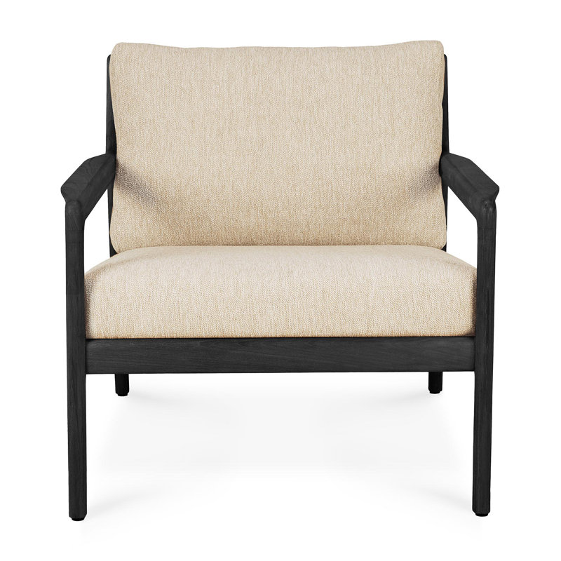 Jack Outdoor Teak Lounge Chair, Teak Black/Natural