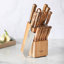 Ensemble de couteaux de cuisine en acier inoxydable allemand Martha Stewart 15 pièces avec poignée forgée en bois d'olivier italien