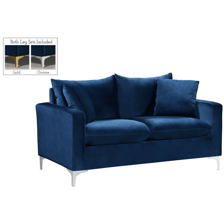 Utopia 4niture Mitz 29.53 in. Blue Velvet Loveseat Sofa with 2-Pillows (2  Seat) HAW588S00023 - The Home Depot