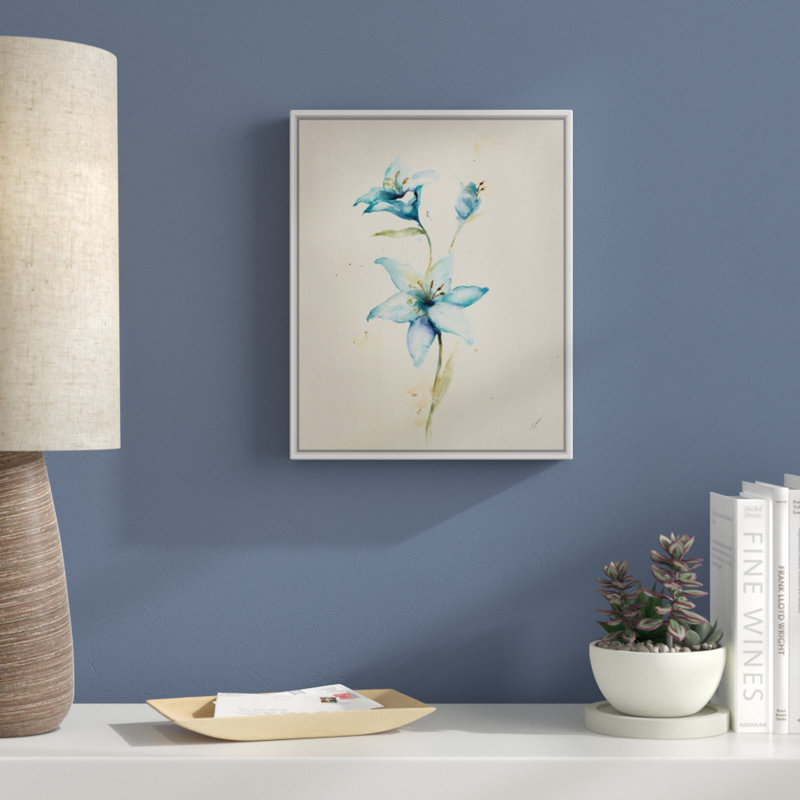 « essential to eden vii », peinture sur toile, H 15,7 po x l 12,7 po x p 1,75 po, Cadre flottant blanc