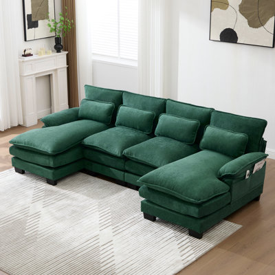 Comfy U Shaped Cloud Couch With Double Chaise, Modular Sofa Sleeper For Living Room With Memory Foam And Ample Storage