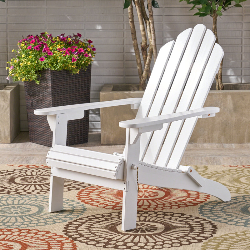 Hollywood Foldable Adirondack Chair, White