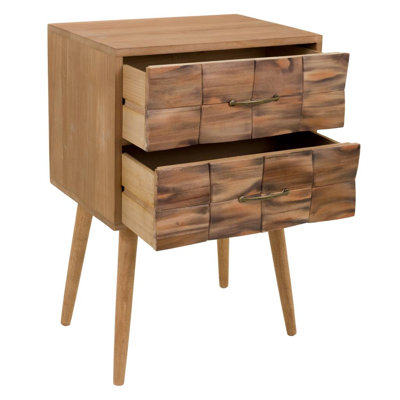 Brookhn 50cm W Solid Wood Bedside Table