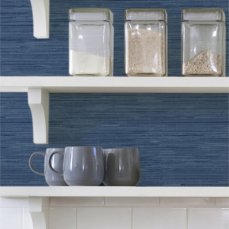 Rouleau de papier peint adhésif L 16,5 pi x l 20,8 po Asenith, Bleu marine