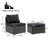 4pcs Sectional Furniture Set Armless Chairs With 4" Cushion And Ottoman-1137466493-1137466494