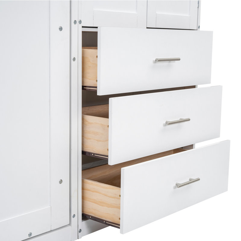 Lit blanc avec rangement - pliable pour les armoires à faible encombrement - solution d'optimisation blanche