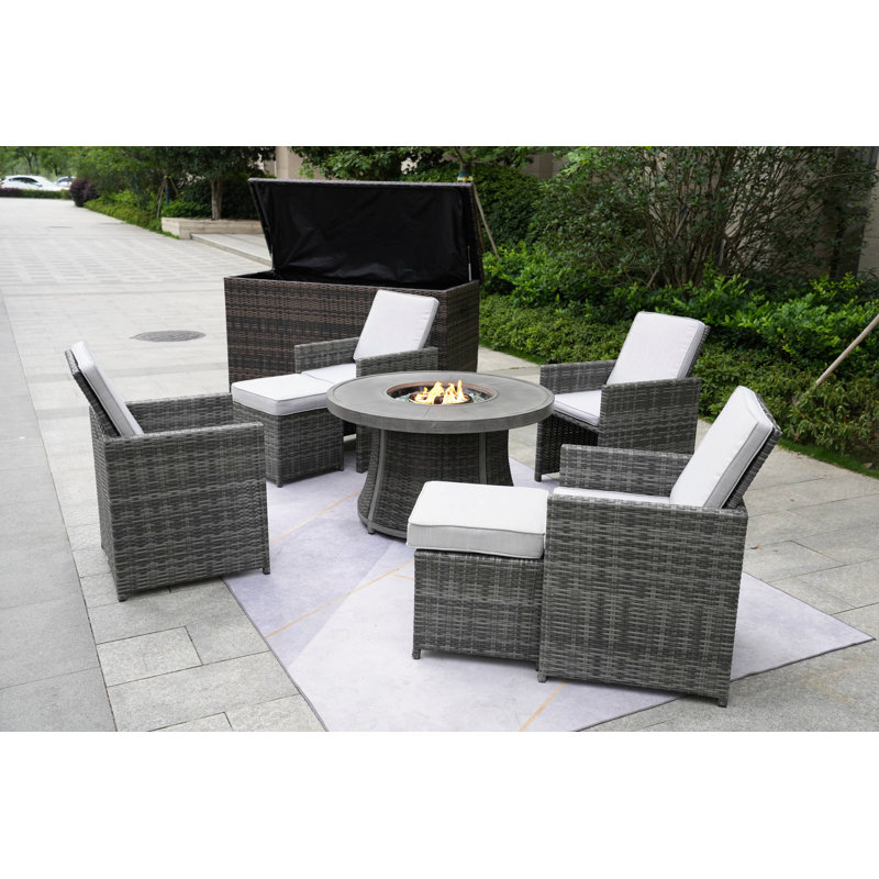 Areefa 6 - Person Patio Conversation Set with Cushions