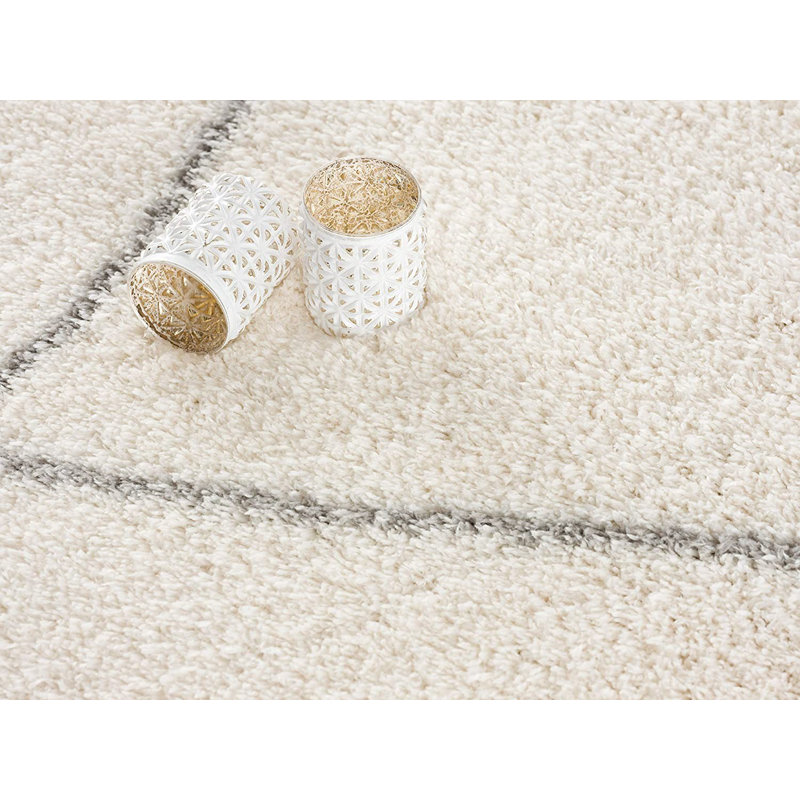 Tapis ivoire tissé à la machine Billie-Jane