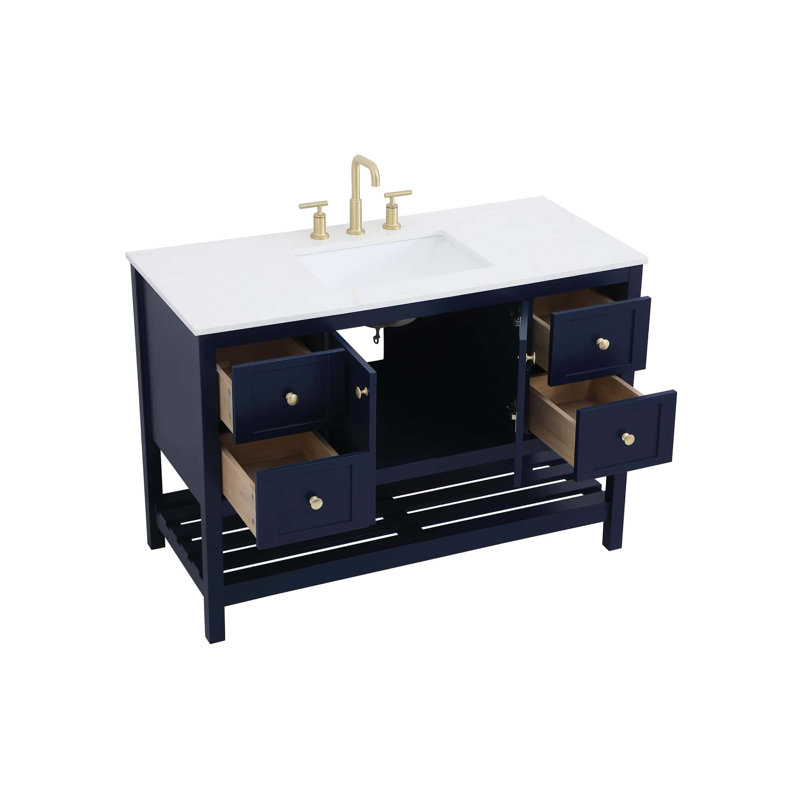 Ensemble de meuble-lavabo simple 48 po Krish, Bleu