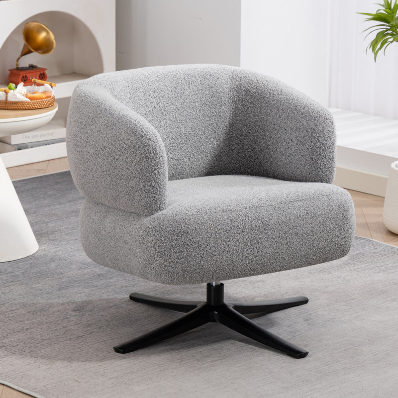 Chaise d'appoint pivotante rembourrée, Gris antique