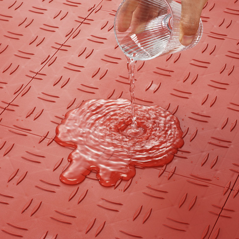 Carreaux de sol de garage à emboîtement 12 po x 12 po, Rouge