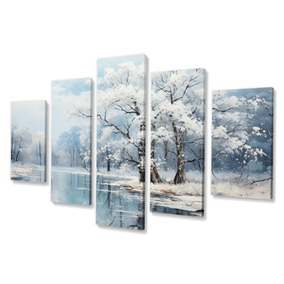 Winter Country Charm Landscape V - Impression sur toile - 5 panneaux